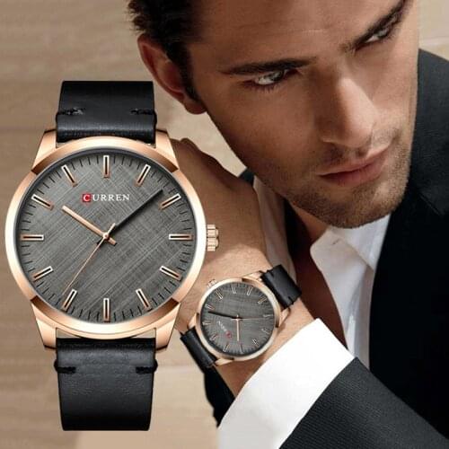 CURREN Casual Sport Waterproof Watch Mens Fashion Simple Quartz Men Watches Classic Business Leather Big Dial Analog Male Clock