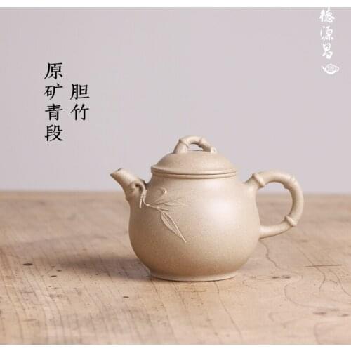 Pure manual undressed ore qing period of bile bamboo pot recommended the assistantengineer Chen Liping half a hand-made