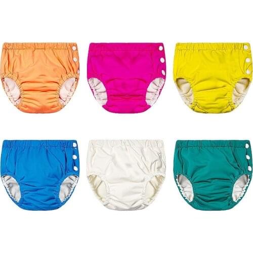 Baby Swimwear Children Swimsuit Solid Summer Baby Swim Diapers Reusable Diapers Cloth Elastic Adjustable Washable Swim Nappies