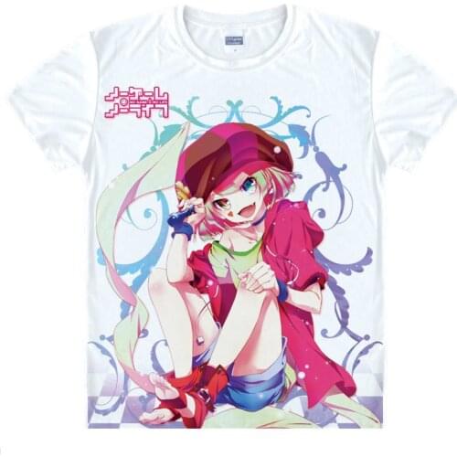 No Game No Life T-Shirt Shiro Shirt heat-transferred T-shirts anime Fan kawaii costume t-shirt for man men Anime Cosplay Anime A