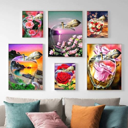 HUACAN Diamond Painting Full Square New Arrival Landscape Sea 5D DIY Diamond Embroidery Flower Home Decor Craft Kit