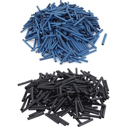 LBER 600Pcs 2mm/2.5mm/3mm 2:1 Heat Shrink Tube Sleeving Wrap Wire Kit Blue & 240Pcs Wire Wrap Sleeve 3mm Dia 30mm Long Heat Shri