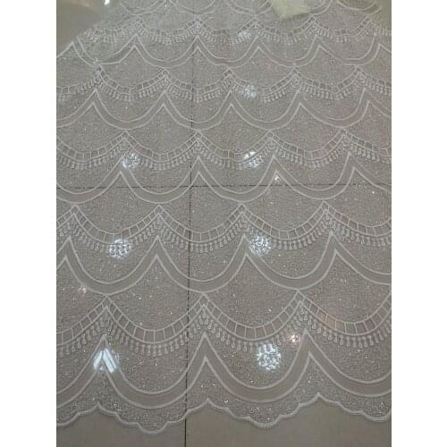 Lace Material with beads African Guipure Lace Fabric SYJ-1192 African French Net Lace Fabric