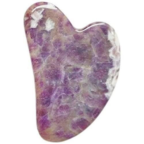 Natural amethysts Roller Face Massage Gua Sha Board Crystal Stone Jade Massager Body Facial Eye Scraping Acupuncture Face Lift