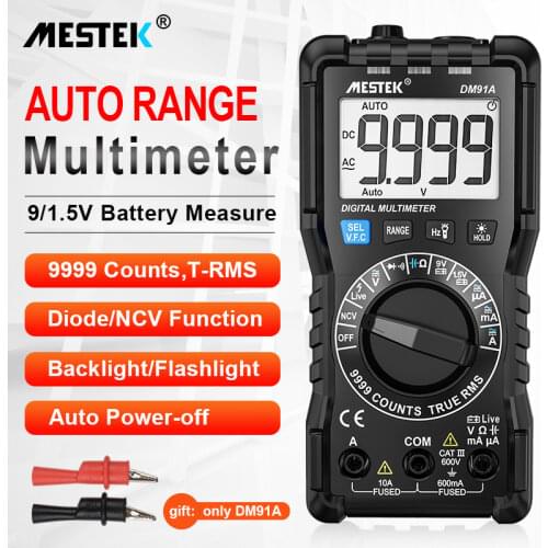 MESTEK DM91A mini multimeter digital multimeter 9999 counts auto range voltage ammeter meter multimetre multi meter multitester