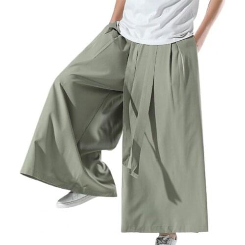 2021 New Autumn Men Wide Leg Pants Solid Color Chinese Style Flare Pants Men Wide Leg Hip Hop Oversize Fitness Pants Sweatpants
