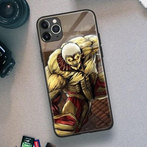 Reiner Braun Attack on Titan Anime Soft TPU Glass Phone Case for IPhone SE 6s 7 8 Plus X Xr Xs 11 12 Mini Pro Max Samsung Redmi