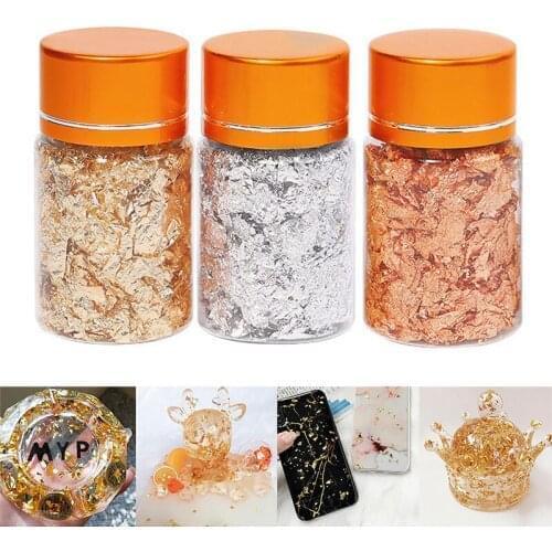 Broken Gold Silver Copper Aluminum Fragment Foil Paper Set Nail Art Sticker Leaf Flakes Confetti DIY Decorations Party Supplies