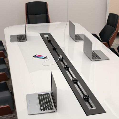 DepoGuye New wall-mounted electric mobile track socket, kitchen USB wall socket, home office wall-mounted desktop mobile socket