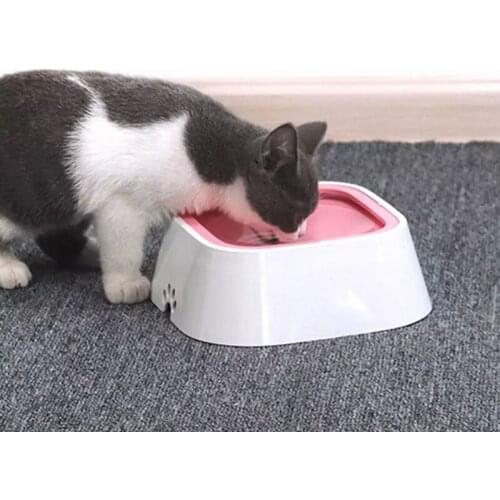 Pet Dog Cat Drinking Water Bowl 1.5L Floating Slow Bowl Water Drinker Non-Wetting Mouth Spill Drinking ABS Plastic Cat Supplies