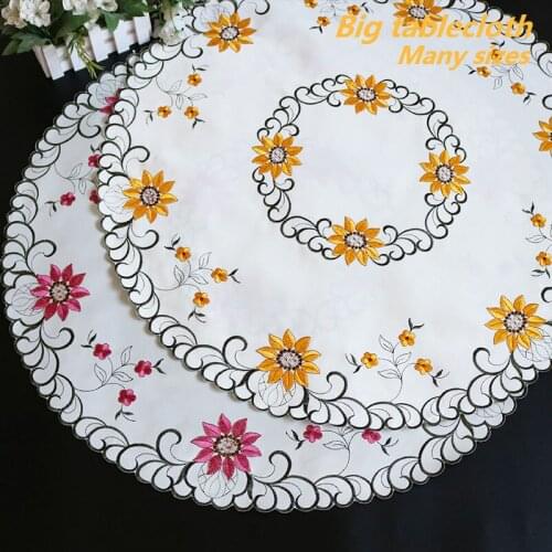 A Variety Of European Pastoral Round Hollow Embroidered Tablecloths Hotel Restaurant Home Kitchen Table Cover Cloth Tapete Nappe
