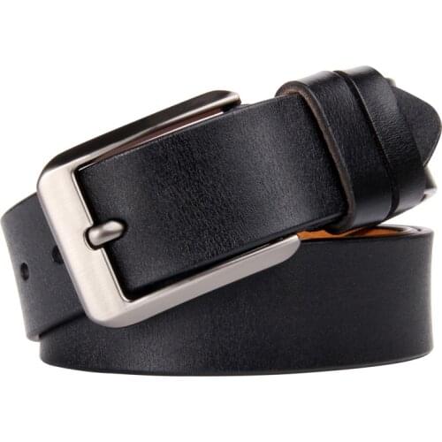 Cow leather mens premium belt mens belt new fashion classic retro pin buckle belt mens belt men
