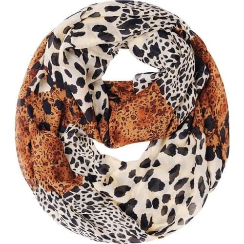 Korean Thin Long Chiffon Sexy Leopard Print False Collar Neck Guard Silk Scarve Snood Women Summer Beach Sunscreen Scarf Bib P61