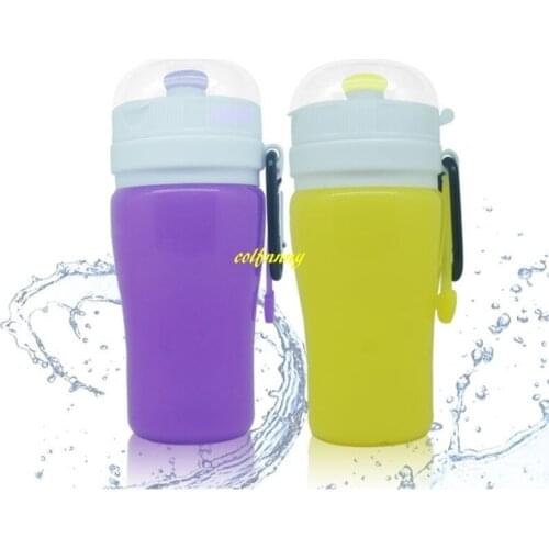 50pcs/lot 200ml Collapsible Silicone Water Bottle Folding Kettle Outdoor Sport Water Bottle Child Camping Travel Running Bottle