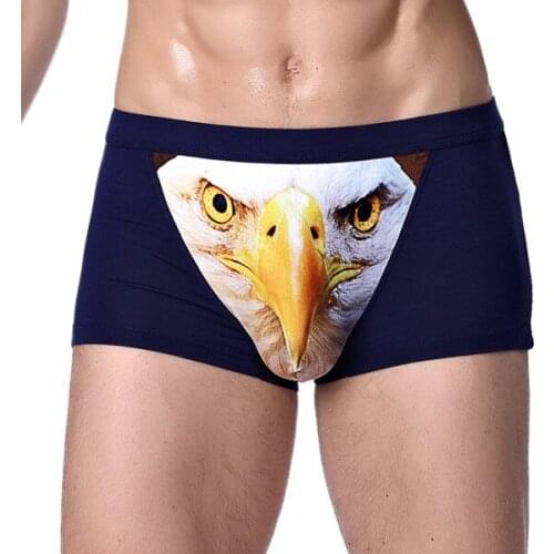 3XL Large Size Male Underwear Funny Cool Underpants Wolf Modal U Convex Underware Men Boxers Comfortable Soft Boxer Shorts Man