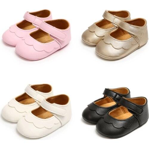 New Toddler Baby Girls Flats Princess Shoes Kids Children Party Wedding Shoes Non-Slip Lace Flower First Walker Prewalker
