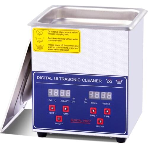Digital Ultrasonic Gun Cleaner Heated 2L 60W 40KHz Ultrasonic Jewelry Cleaner with Basket for Parts Denture Brass Eyeglass Ring
