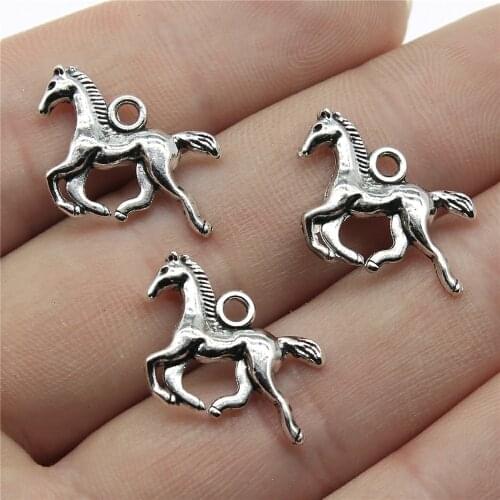 WYSIWYG 10pcs 18x13mm Tibetan Silver Color Animals Horse Charms Pendants Jewelry Making DIY Craft Charm Handmade Crafts