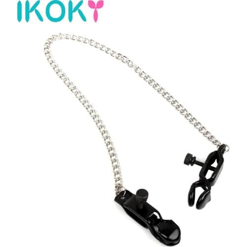 IKOKY Erotic Toys Stainless Steel Roleplay Breast Clips Adult Products SM Sex Toys for Couples Nipple Clamps with Metal Chains