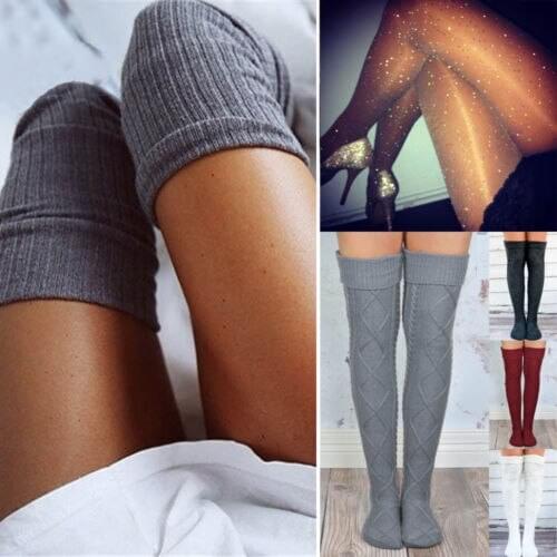2019 Women Winter Cable Knit Over Knee Long Boot Warm Thigh High Socks Leg Warmers