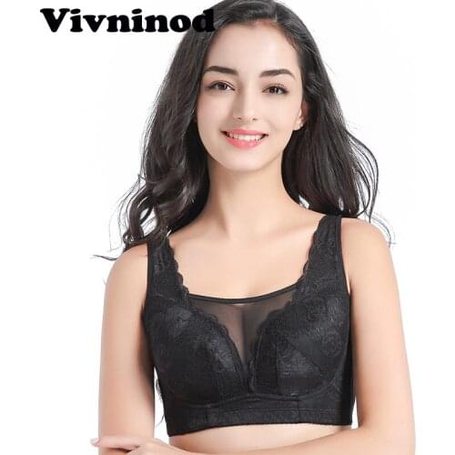 Wire Free Women Bra Underwear Floral Lace Brassiere Femme Sexy Lingerie Solid Push up Bras Plus Size Cotton No Padded Bra Madam