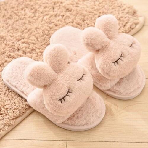 Winter Fashion Kids Home Slippers Faux Fur Warm Shoes Girls Slip on Female child Flip Flops Indoor flat Non-slip Slipper kl746