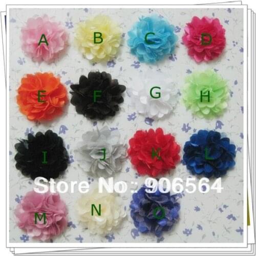15 Color Assorted DIY Mini Petite Satin Mesh Silk Flowers Charlotte Tulle Puff Flower Hydrangea Hair Accessories Charming Floral