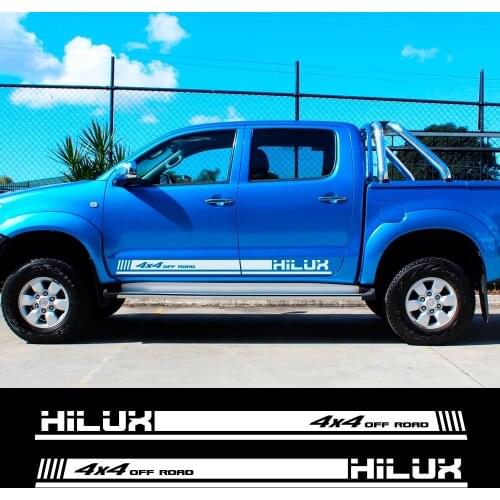 2Pcs Car Door Side Stripes Stickers For Toyota Hilux Auto Body Decor Vinyl Film Racing 4x4 Off Road Decals Car Accessories