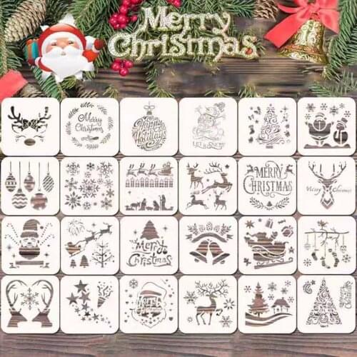 22 Pieces Natural Wooden Christmas Pendant Ornaments DIY Painting Christmas Tree Decoration