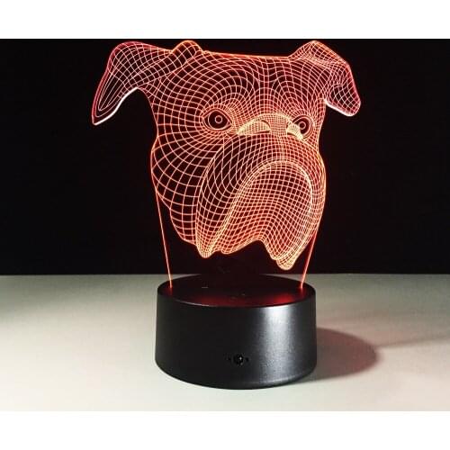 3D LED Lamp Cute Dog LED Night Light 7 Colors Changing SharPei Dog Table Lamp Animal Lights Kids Gift Home Bedroom Decoration