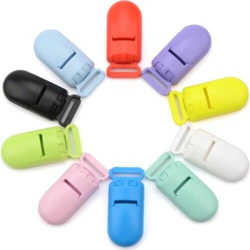 50pcs/lot Fashion Baby Plastic 15mm Pacifier Clips Pacify Soother Holder For Baby Feeding Accessories Tools Multi Colors