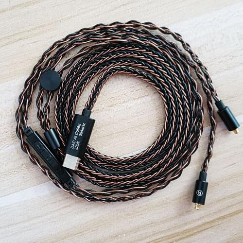 Type-c DAC Decoding ALC5686 Chip Adapter For Sennheiser IE8 IE8I IE80 80S for Shure MMCX Se215 SE846 Single Crystal Copper Cable