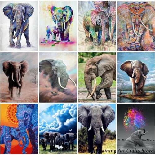 5D Diy Diamond Painting Elephant Embroidery Full Round Square Drill Rhinestone Animal Cross Stitch Kit Mosaic Picture Home Decor