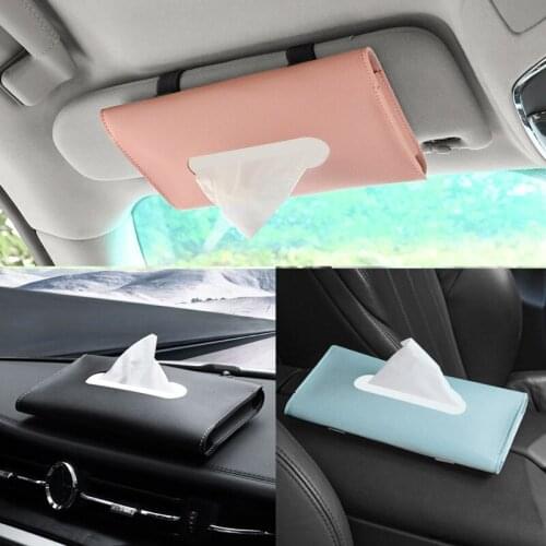 Car Tissue Box Tissue Organizer Storage Middle Box 6 Colors Auto Center Console Sun Visor Tissue Box Holder Seat Gap Interior