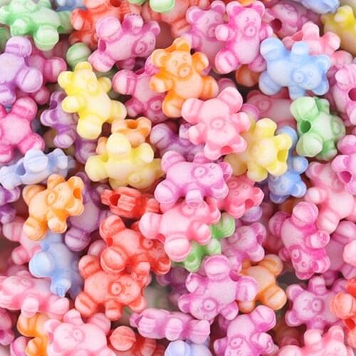 50pcs High Quality Mixed Color Plastic Bear Beads For Jewelry Making Diy Necklace Bracelet Decoration