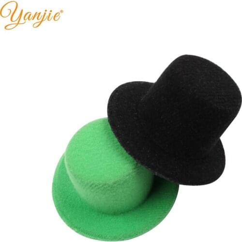 20pcs/lot 2020 New Arrival St Patrick Festival Hat Felt Pads DIY Hair Accessories For Girl Headwear Ornament For Headband