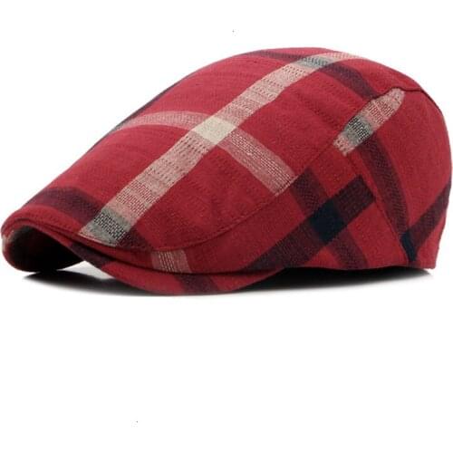 Classic Lattice Octagonal Cap 2019 New Multicolor Autumn Winter Peaked Cap Fashion British Striped Beret For Men Gift