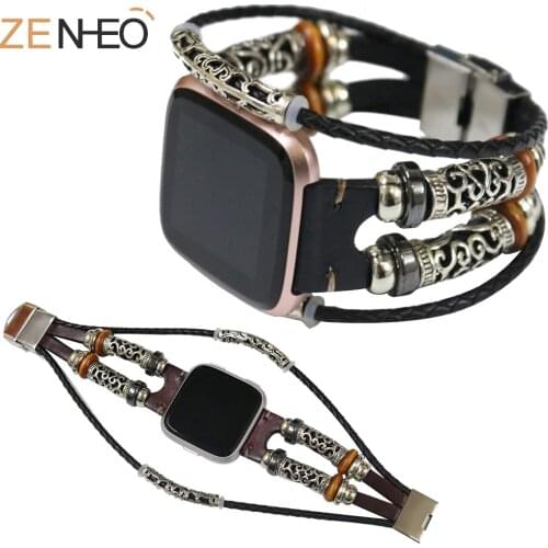 Retro fashion Classical leather Watch band For Fitbit Versa / Versa 2/Versa Lite Watch Bands Replacement smart wristband