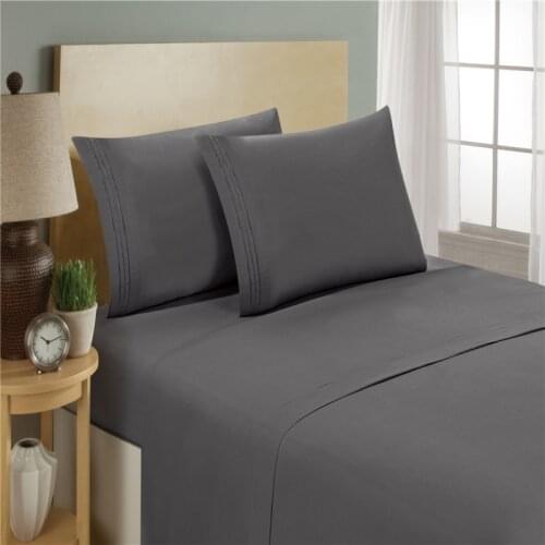 LAIYINSUN Bedding Set Fitted sheet Flat sheet Pillowcase 3/4pcs Solid Twin Full Queen King California King Sheet Set USA CA Size