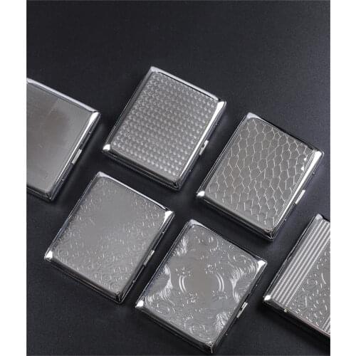 Metal Cigarettes Cases Hold 20 Sticks Cigarettes Tobacco Box Creative Pattern Pressure-resistant Smoking Case Accessories