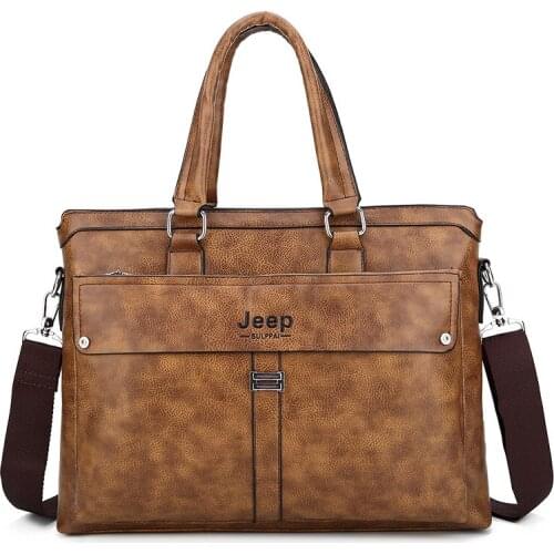 Hot Sale Men Leather Briefcase Business Handbag Messenger Bags Male Shoulder Bag Mens Large Laptop Travel Bags mens work bags