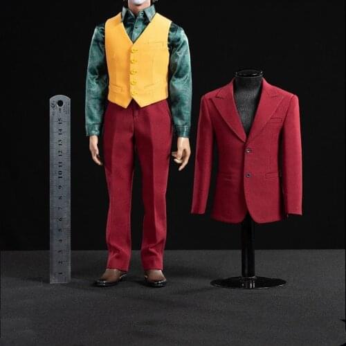 1/6 Scale Red Suit Set Comedian Joker Clown Joaquin Suit Clothes For 12inches Action Figure Body Doll Accessories CEN-M13