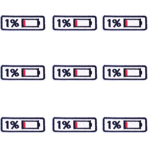 Pulaqi Letters Patch 1% 99% Battery Wholesale Patches Iron On Patches For Clothing Stripe Wholesale Dropship Custom Patch