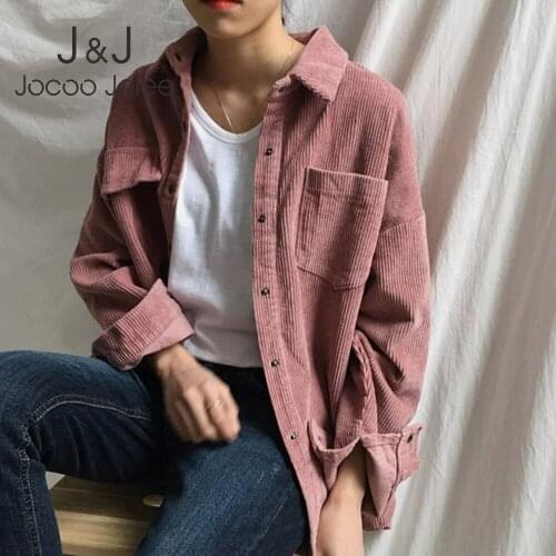New Harajuku Corduroy Jackets Women Winter Autumn Coats Plus Size Overcoats Female Big Tops Cute Jackets Solid Color Clothing