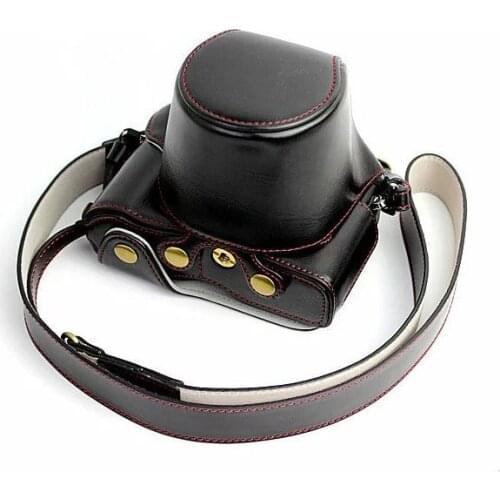 Ocotex New Deluxe Camera Bag PU Leather Case For Olympus PEN-F PENF pen-f Direct Charge Cover+Take Out Battery Bottom Opening