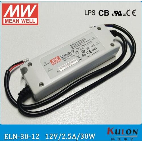 Original Meanwell ELN-30-12 30W 2.5A 12V LED power supply waterproof IP64 ELN-30 led driver