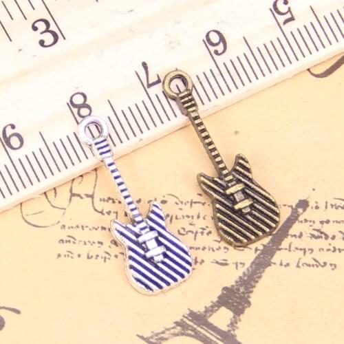 24pcs Charms electric guitar 25x9mm Antique Pendants,Vintage Tibetan Silver Jewelry,DIY for bracelet necklace
