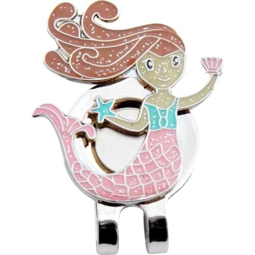 Alloy Sturdy Shining Mermaid Cap Hat Visor Clip Golf Ball Marker