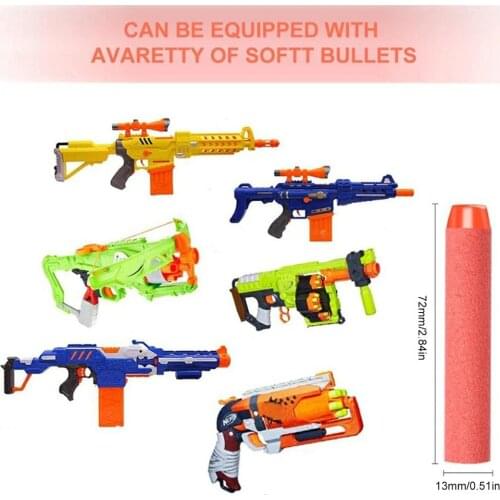 100pcs For Nerf Bullets EVA Soft Hollow Hole Head 7.2cm Refill Bullet Darts for Nerf Toy Gun Accessories for Nerf Blasters