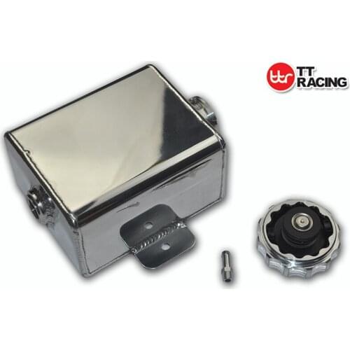 IO_EXP_SI - Fit WRX Civic 240SX Eclipse Coolant Expansion Catch Tank w Billet Cap 8AN Chrome